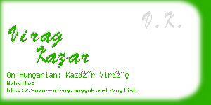 virag kazar business card